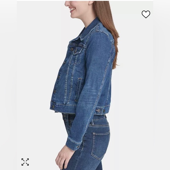 DKNY Cropped Denim Jacket Sz S.  NWT - Picture 3 of 7